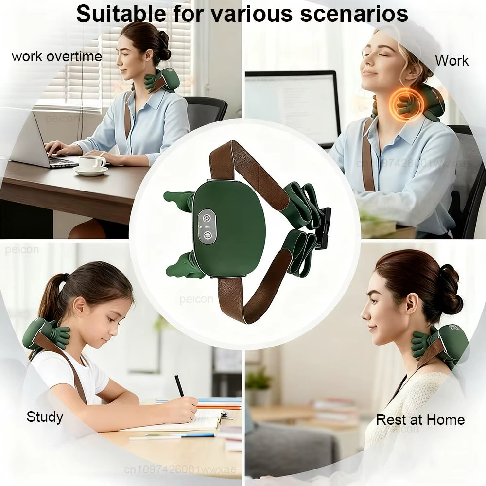 Neck Massager Electric Muscle Massager Heating Cervical Neck Massager Neck Pain Relief Portable Neck Shoulder Massage Machine