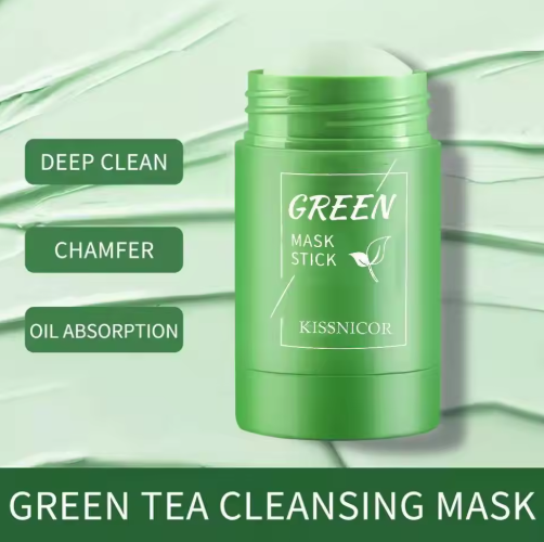 Green Tea Mask Cleansing Stick Mask Shrink Pores Deep Blackhead Remover.
